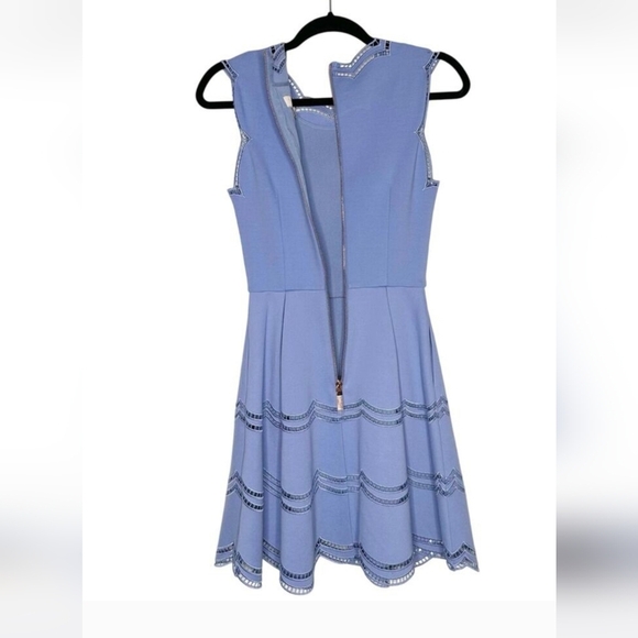 Ted Baker Cammey Scalloped Skater Dress Women's Blue Size 3 - Picture 3 of 8